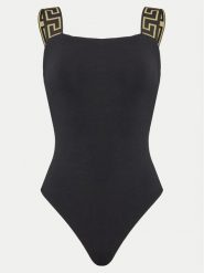 Versace Body 1016387 1A10011 Czarny Slim Fit. Czarne body i gorsety Versace, bez wzorów, z bawełny, bez ramiączek. Za 579.99 zł.