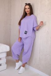 Komplet new punto bluza + spodnie jasny fioletowy. Fioletowe bluzy KESI, l, bez wzorów, z bawełny, bez kaptura. Za 347.13 zł.