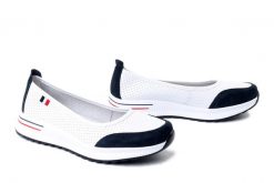 FILIPPO DP6134/26 WH NV biały granatowy, czółenka damskie. Białe czółenka Filippo, na lato, bez wzorów, ze skóry, bez obcasa, bez zapięcia. Za 164.90 zł.