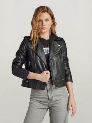 G-Star Kurtka skórzana w kolorze czarnym rozmiar: S. Czarne kurtki G-Star, s, bez wzorów, ze skóry, retro, bez kaptura. Za 696.20 zł.