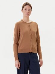 Tommy Hilfiger Kardigan WW0WW42370 Brązowy Regular Fit. Brązowe swetry Tommy Hilfiger, l, bez wzorów, z bawełny, bez ramiączek. Za 519.99 zł.