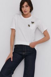 Answear Lab T-shirt damski kolor biały. Białe t-shirty Answear Lab, bez wzorów, z dzianiny, bez kołnierzyka, bez ramiączek. Za 69.99 zł.