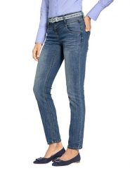 Heine Dżinsy - Slim fit - w kolorze niebieskim rozmiar: 38. Niebieskie jeansy Heine, bez wzorów. Za 152.99 zł.