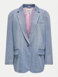 ONLY Marynarka Cory 15338592 Niebieski Loose Fit. Niebieskie marynarki i żakiety ONLY, l, bez wzorów, z bawełny, bez ramiączek. Za 159.99 zł.