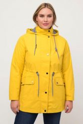 Damskie Kurtka funkcyjna HYPRAR wodoodporna trapezowy krój kaptur. Brązowe kurtki Ulla Popken, plus size, bez wzorów, z materiału, z kapturem. Za 559.99 zł.