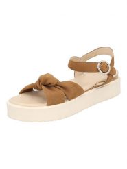 Gerry Weber Skórzane sandały w kolorze jasnobrązowym rozmiar: 39. Brązowe sandały Gerry Weber, bez wzorów, klasyczne, z otwartym noskiem, bez obcasa, na platformie, bez zapięcia. Za 125.25 zł.