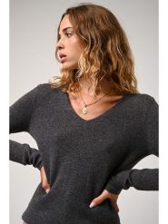 AUTHENTIC CASHMERE Kaszmirowy sweter "Galise" w kolorze antracytowym rozmiar: XL. Czarne swetry AUTHENTIC CASHMERE, xl, bez wzorów, z kaszmiru, bez ramiączek. Za 259.74 zł.