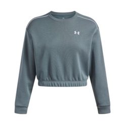 Bluza damska Under Armour Rival Piped. Niebieskie bluzy Under Armour, bez wzorów, sportowe, bez ramiączek, bez kaptura. Za 276.50 zł.