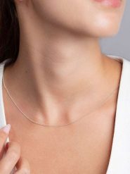 Lodie Silver Srebrny naszyjnik - dł. 40 cm rozmiar: onesize. Szare naszyjniki Lodie Silver, z materiału, srebrne. Za 82.99 zł.