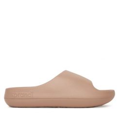 Klapki Sprandi. Brązowe klapki Sprandi, bez wzorów, bez obcasa, bez zapięcia. Za 59.99 zł.