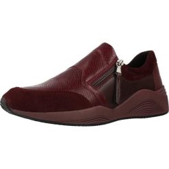 Buty GEOX D OMAYA Bordeaux. Czerwone buty trekkingowe Geox, ze skóry, bez zapięcia. Za 381.99 zł.