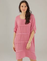 Sukienka z przeszyciami. Sukienki Unisono, l, bez wzorów, z materiału, bez kołnierzyka, bez ramiączek. Za 259.00 zł.