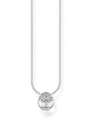 Thomas Sabo Srebrny naszyjnik z elementem ozdobnym - dł. 45 cm rozmiar: onesize. Szare naszyjniki thomas sabo, z materiału, z cyrkonią, srebrne. Za 169.95 zł.