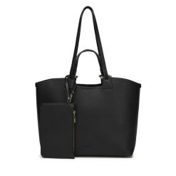 Torebka Gino Rossi. Czarne shopper bag Gino Rossi, bez wzorów, bez dodatków. Za 279.99 zł.
