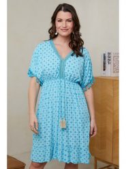 Curvy Lady Sukienka w kolorze błękitnym rozmiar: 44/46. Niebieskie sukienki Curvy Lady, bez wzorów, klasyczne, bez kołnierzyka, bez ramiączek, mini. Za 95.92 zł.