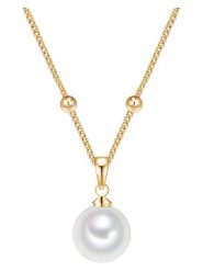 Lulu & Jane Pozłacany naszyjnik z perłą - dł. 42 cm rozmiar: onesize. Białe naszyjniki Lulu & Jane, z materiału, z perłą, pozłacane. Za 43.99 zł.