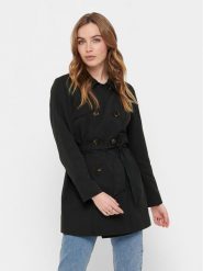 ONLY Trencz 15191821 Czarny Regular Fit. Czarne płaszcze ONLY, xs, bez wzorów, z syntetyku, bez kaptura. Za 219.99 zł.