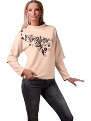 Heine Bluza w kolorze beżowym rozmiar: 42. Brązowe bluzy Heine, bez wzorów, bez ramiączek, bez kaptura. Za 64.95 zł.