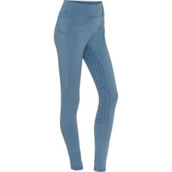 Damskie legginsy jeździeckie z pełną przyczepnością Equipage Kalea. Niebieskie legginsy EQUIPAGE, bez wzorów. Za 338.50 zł.
