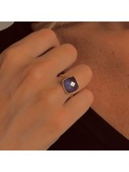 OR Carats Złoty pierścionek z kamieniem szlachetnym rozmiar: 54. Niebieskie pierścionki OR Carats, z kwarcem, złote. Za 617.85 zł.