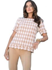 Heine Bluzka w kolorze beżowym rozmiar: 34. Brązowe bluzki Heine, bez wzorów, bez kołnierzyka, bez ramiączek. Za 56.99 zł.