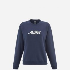 Bluza damska MILLET Chamonix Sweat Crneck W. Niebieskie bluzy Millet, xs, bez wzorów, z bawełny, klasyczne, bez ramiączek, bez kaptura. Za 259.00 zł.