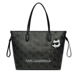 Torebka KARL LAGERFELD. Czarne shopper bag KARL LAGERFELD, bez wzorów, bez dodatków. Za 839.99 zł.