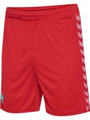 Szorty bramkarskie Werderu Brema 2023/24. Czerwone szorty sportowe Hummel, bez wzorów, z materiału, z standardowym stanem, na fitness i siłownię. Za 219.40 zł.