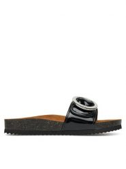 Caprice Klapki 9-27401-44 Czarny. Czarne klapki Caprice, bez wzorów, z lakierowanej skóry, bez obcasa, bez zapięcia. Za 189.99 zł.