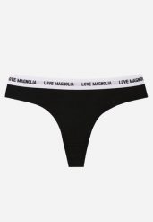 Czarne Majtki Stringi z Bawełną Ozdobione Napisami Amero. Czarne stringi Renee, bez wzorów, z bawełny. Za 7.99 zł.