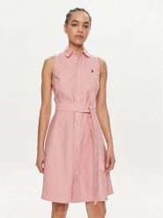 Polo Ralph Lauren Sukienka koszulowa 211943505002 Różowy Regular Fit. Czerwone sukienki Polo Ralph Lauren, bez wzorów, z bawełny, bez kołnierzyka, bez ramiączek, koszulowe. Za 1,669.00 zł.