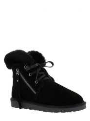 Gooce Skórzane botki zimowe "Agarita" w kolorze czarnym rozmiar: 36. Czarne botki Gooce, bez wzorów, ze skóry, bez obcasa, bez zapięcia. Za 104.39 zł.