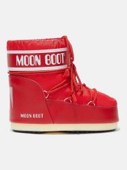 Moon Boot Botki zimowe "Icon" w kolorze czerwonym rozmiar: 39-41. Czerwone botki Moon Boot, bez wzorów, bez obcasa, bez zapięcia. Za 397.83 zł.