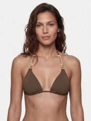 Guess Góra od bikini E6GJ00 KF412 Brązowy. Brązowe bikini Guess, z aplikacjami, z syntetyku. Za 349.99 zł.