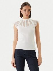 Morgan Bluzka 222-DEMANE Biały Regular Fit. Białe bluzki Morgan, m, bez wzorów, z wiskozy, bez kołnierzyka, bez ramiączek. Za 179.99 zł.