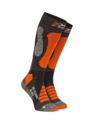 Skarpety X-SOCKS SKI TOURING SILVER 4.0 Orange Grey. Brązowe skarpetki X-Socks, bez wzorów, ze skóry. Za 90.00 zł.