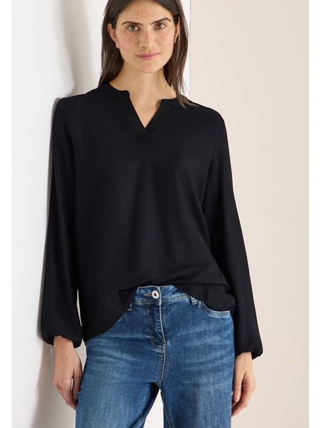 Cecil Bluzka w kolorze czarnym rozmiar: XL. Czarne bluzki Cecil, xl, bez wzorów, z wiskozy, bez kołnierzyka, bez ramiączek. Za 143.90 zł.