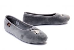 MANITU 340059-09 grau, kapcie damskie. Szare kapcie Manitu, bez wzorów, z polaru. Za 159.90 zł.