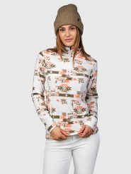 Brunotti Bluza polarowa "Misma-Print" w kolorze biało-oliwkowo-pomarańczowym rozmiar: S. Białe bluzy bez kaptura Brunotti, s, bez wzorów, z polaru, bez kaptura. Za 110.81 zł.