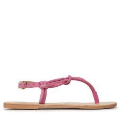 Sandały Manebi. Czerwone sandały Manebi, bez wzorów, bez obcasa, na płaskiej podeszwie, bez zapięcia. Za 499.99 zł.