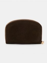 Zamszowy portfel - brązowy. Brązowe portfele Sinsay, bez wzorów, z zamszu. Za 35.99 zł.