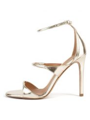 Loft37 Skórzane sandały w kolorze złotym rozmiar: 35. Żółte sandały loft37, bez wzorów, z otwartym noskiem, bez obcasa, na koturnie, bez zapięcia. Za 382.99 zł.