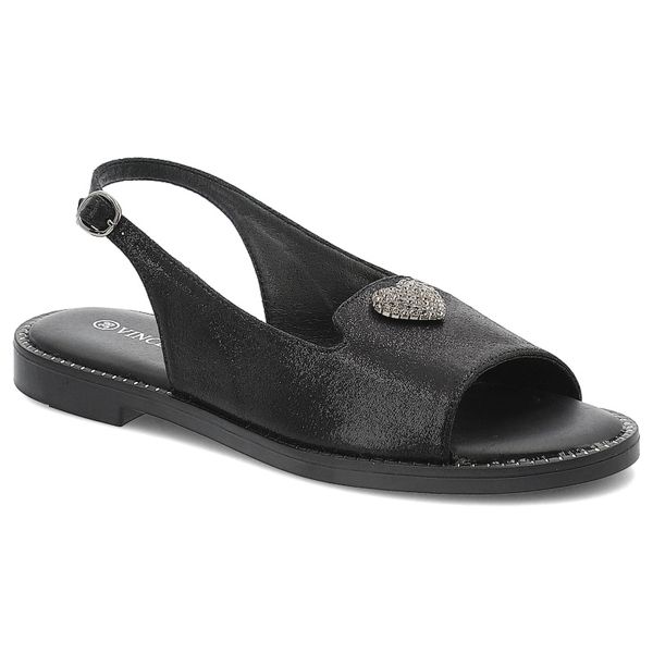 Czarne Sandały Vinceza Lekkie Eleganckie Obuwie Damskie. Czarne sandały VINCEZA, bez wzorów, z materiału, eleganckie, bez obcasa, na płaskiej podeszwie, bez zapięcia. Za 89.99 zł.