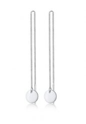 Elli Ladies Oohanger Platelet Circle Pull Through Trend w 925 Sterling Silver Kolczyki 1 ct Damski. Szare kolczyki Elli, srebrne. Za 248.99 zł.