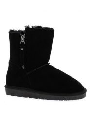 Gooce Skórzane botki zimowe "Tempe" w kolorze czarnym rozmiar: 36. Czarne botki Gooce, bez wzorów, ze skóry, bez obcasa, na platformie, bez zapięcia. Za 217.99 zł.