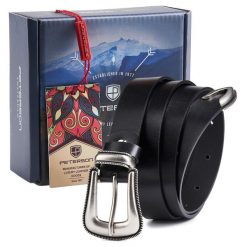 Pasek skórzany Peterson czarny PTN SSN-4. Czarne paski Peterson, z aplikacjami, ze skóry. Za 75.99 zł.