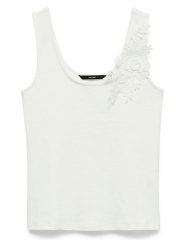 Vero Moda Top w kolorze białym rozmiar: XS. Białe topy Vero Moda, xs, bez wzorów, z bawełny, bez kołnierzyka, bez ramiączek. Za 49.19 zł.