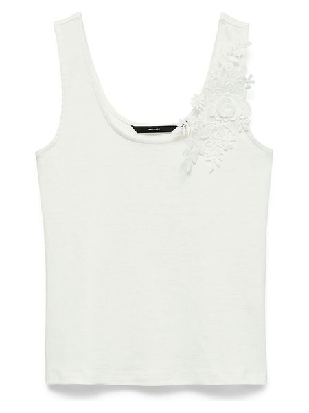 Vero Moda Top w kolorze białym rozmiar: L. Białe topy Vero Moda, l, bez wzorów, z bawełny, bez kołnierzyka, bez ramiączek. Za 72.95 zł.