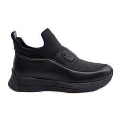 Buty Sportowe Na Platformie Skórzane Czarne Artiker 55C0035. Czarne buty treningowe bez wzorów, ze skóry, bez zapięcia. Za 345.14 zł.