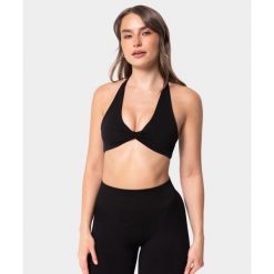 Biustonosz bezszwowy Carpatree Accolade czarny. Czarne biustonosze sportowe Carpatree, z aplikacjami, na jogę i pilates. W wyprzedaży za 129.99 zł.